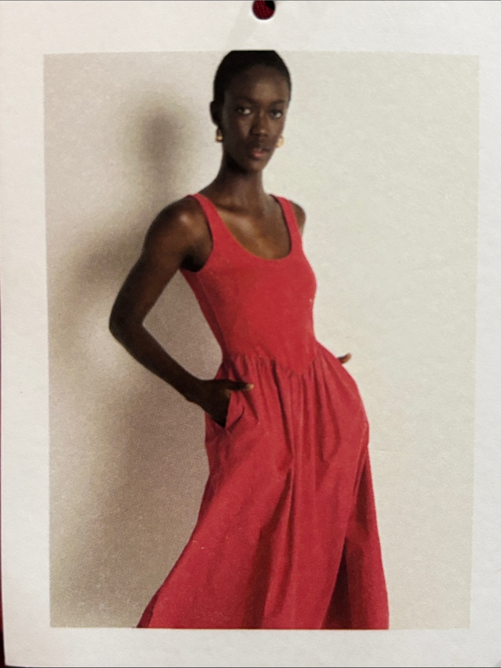 Nation Los Angeles Fiona Dress Sleeveless Red Midi Dress size m